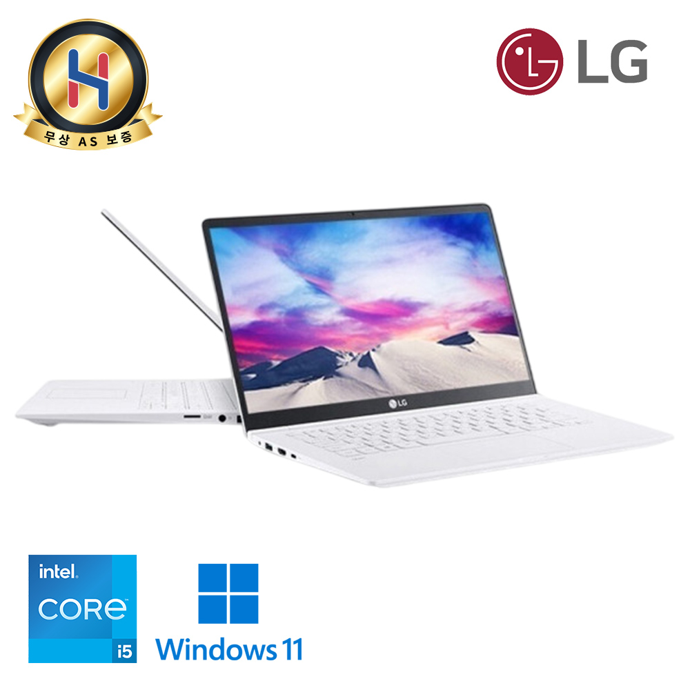 LG전자 그램 휴대성 좋은 초슬림 초경량 14인치 화이트 노트북 Full HD 고해상도 C타입충전가능 윈도우11