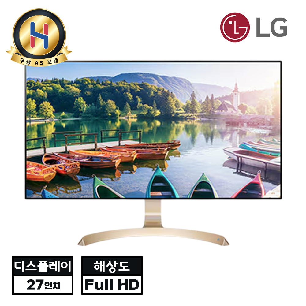 LG전자 화이트 27인치 슬림 베젤 IPS Full HD 16:9비율 와이드 곡면 스탠드 슬림 모니터
