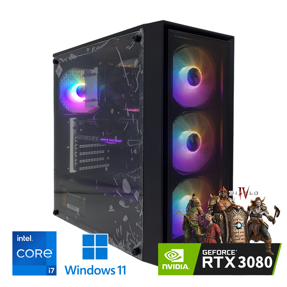 [장패드증정] 지포스 RTX3080 고사양 게이밍 데스크탑PC 인텔 코어 i7 10세대 탑재 메모리 32G 저장용량 1TB 윈도우11