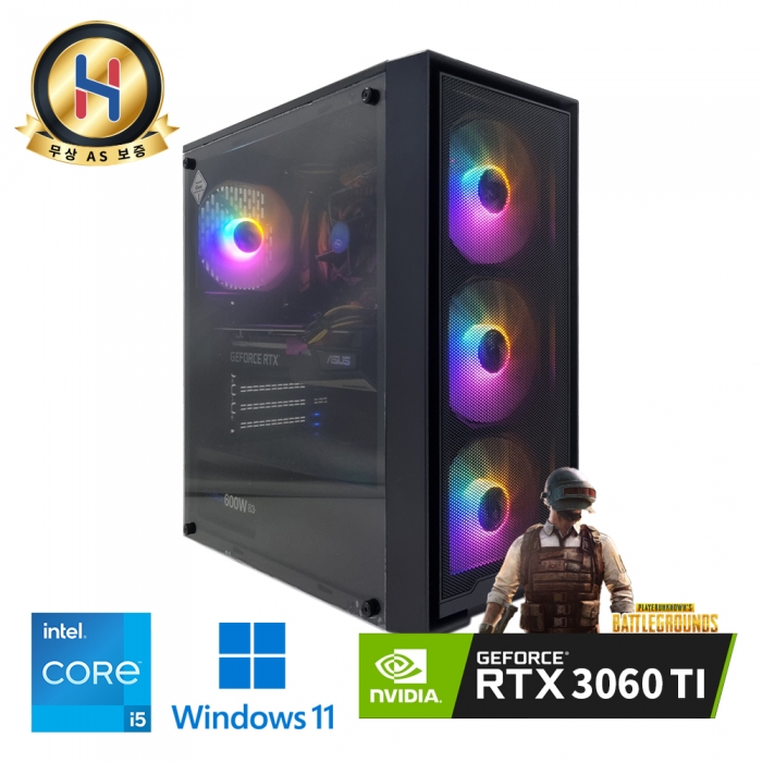 [장패드증정] 개발용&딥러닝 게이밍 데스크탑 지포스 RTX3060 TI 탑재 인텔 코어 i5 9세대 저장용량 SSD 512GB 윈도우11