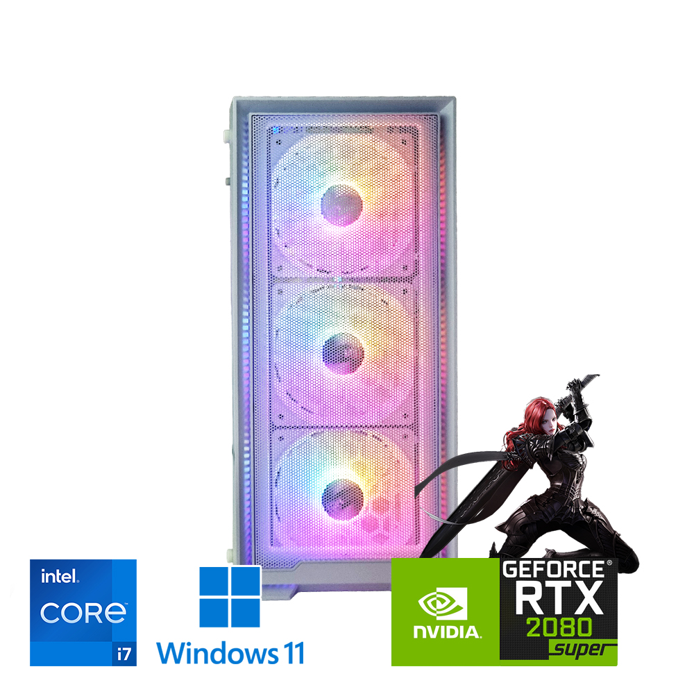 지포스 RTX2080 SUPER 코어 i7 9세대 화이트색상 데스크탑 램 32G 저장용량 M.2 SSD 1TB 장착 게이밍PC 윈도우11