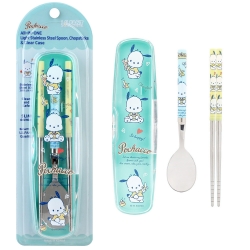 산리오 올인원 가벼운 진공 스텐 수저 클리어 케이스 3p세트(포차코)