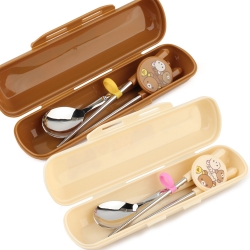 리락쿠마 스푼 교정젓가락 케이스 세트(해피)