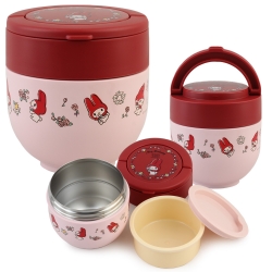 산리오 플라워 레트로 접이식 핸들형 보온 도시락(마이멜로디) 540ml