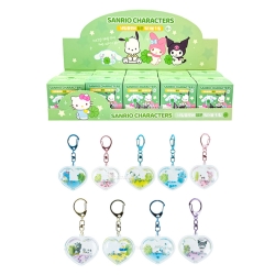 산리오 네잎클로버 행운 워터볼 키링