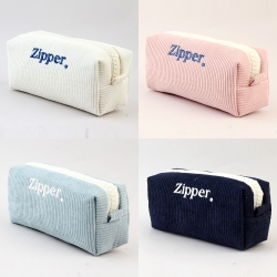 코듀로이 빅지퍼 케이스 필통(4개 단위)