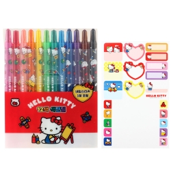 산리오 헬로키티 12색 색연필 세트 + 네임스티커(12개/박스단위)