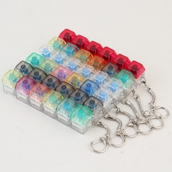 6키 크리스탈 캡 키링(12개/단위)/투명 딸깍이 키보드 키캡