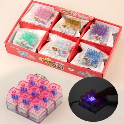 불빛 투명 하트캡 키링 9구(12개/박스단위)/투명 딸깍이 키보드 키캡