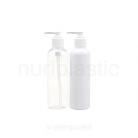 펌프 200㎖ 원형롱용기 (흰색일자형펌프)