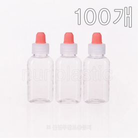 투약병 30㎖ 투명PET,주황캡 100개