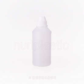 액체용기 500㎖ 원형반투명,흰색뾰쪽스크류캡