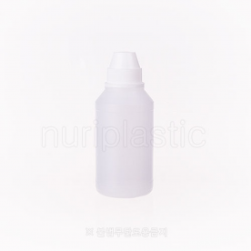 액체용기 300㎖ 원통반투명,흰색뾰쪽스크류캡