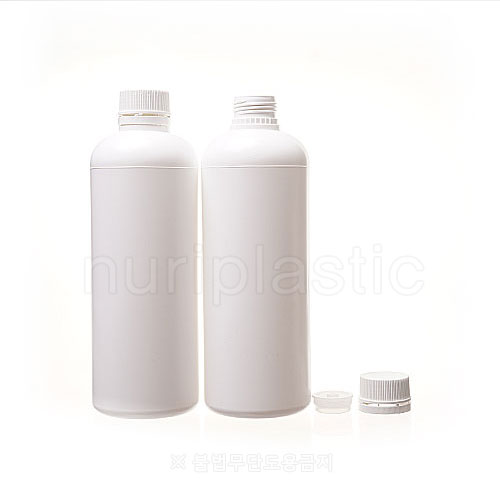 액체용기 1ℓ 원형흰색,흰색스크류캡