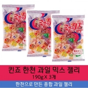 킨죠 한천 과일 믹스 젤리 (190g X 3개)