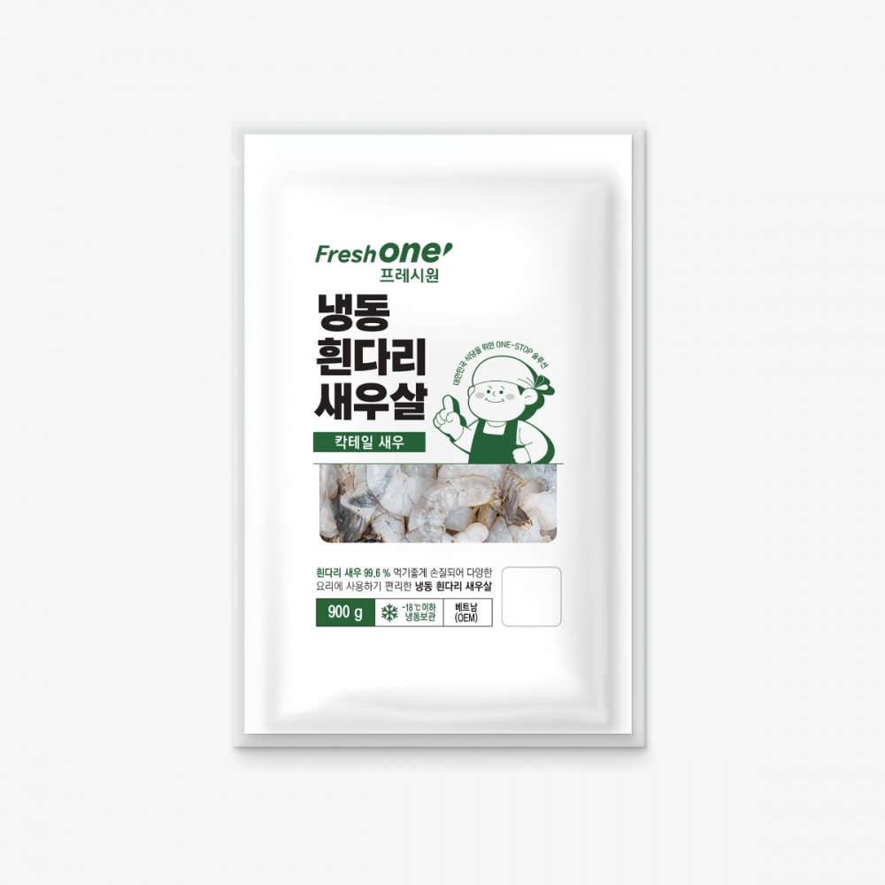 프레시원 냉동 흰다리 새우살(칵테일새우) 900g