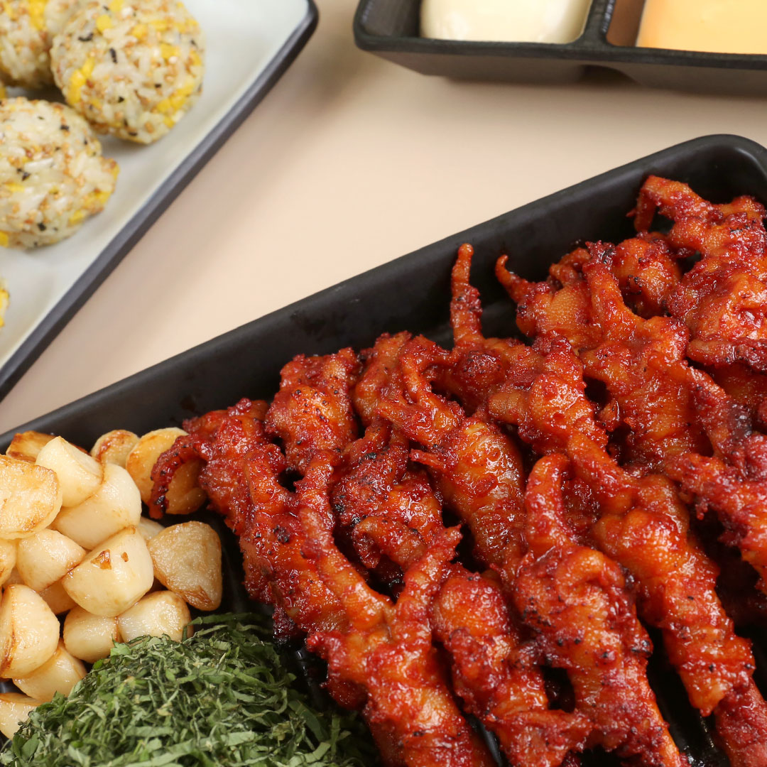 안주류 샘플 세트 ( 숯불닭갈비 1kg + 무뼈닭발 260g + 튤립닭발 370g + 오돌뼈 500g + 닭근위 1kg + 연탄직화 고추장불고기 1kg )