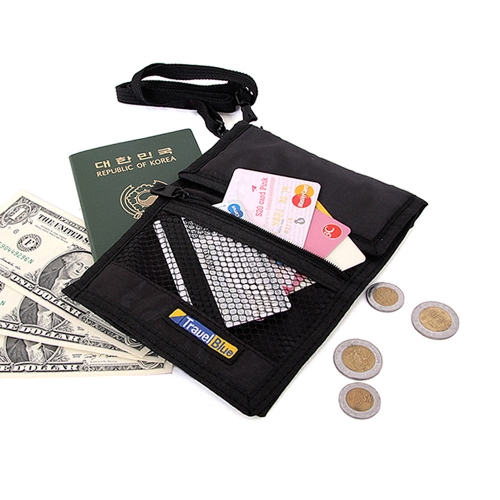 [트래블블루]TB123 여권지갑목걸이형 여행용지갑 여권안전지갑