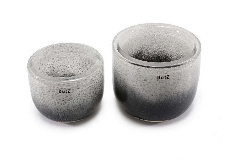 [DUTZ] Bowl THICK GLASS - GREY WHITE