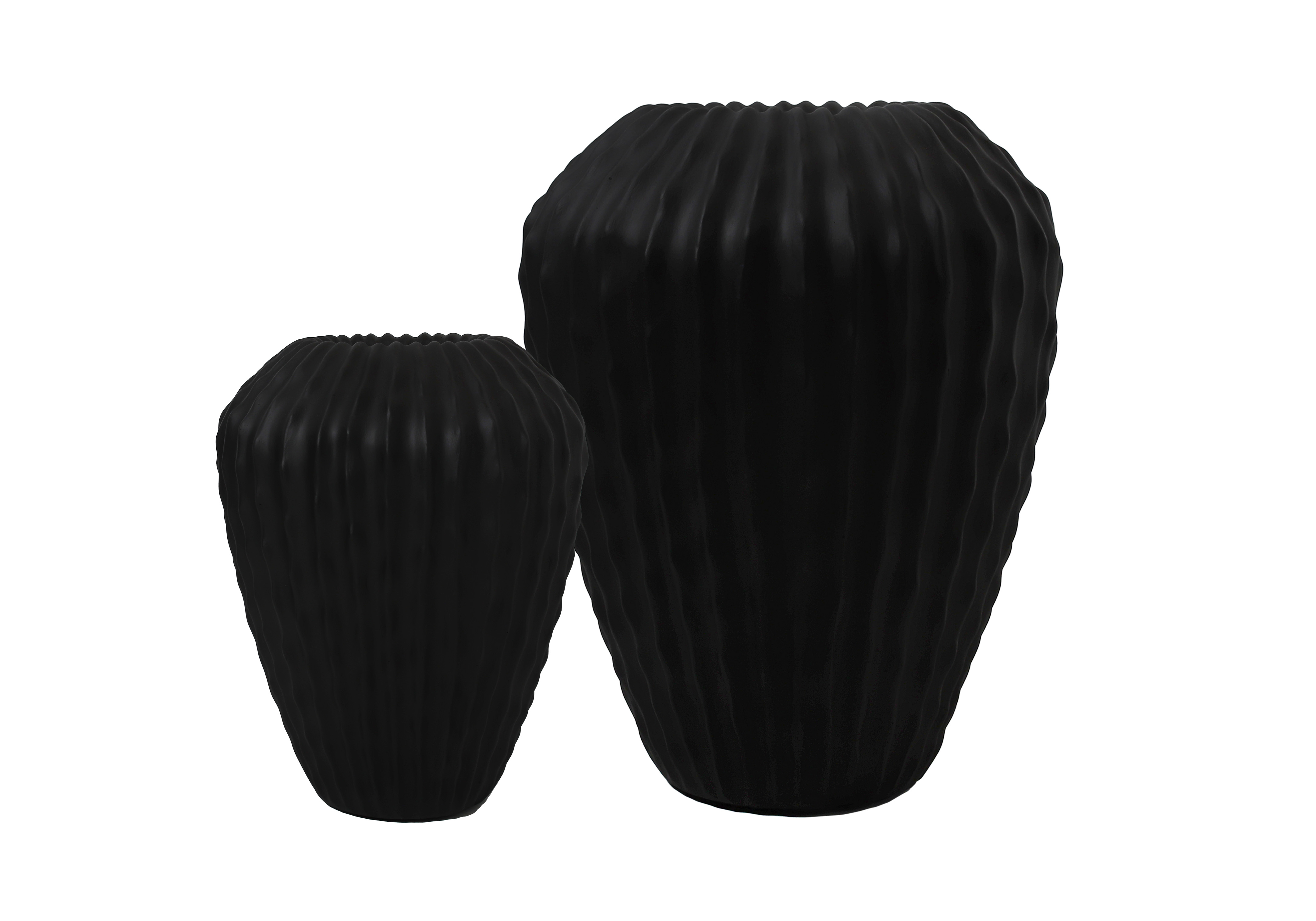 [HC] SANDSTONE, LOUNGE CACTUS VASE - MATT BLACK