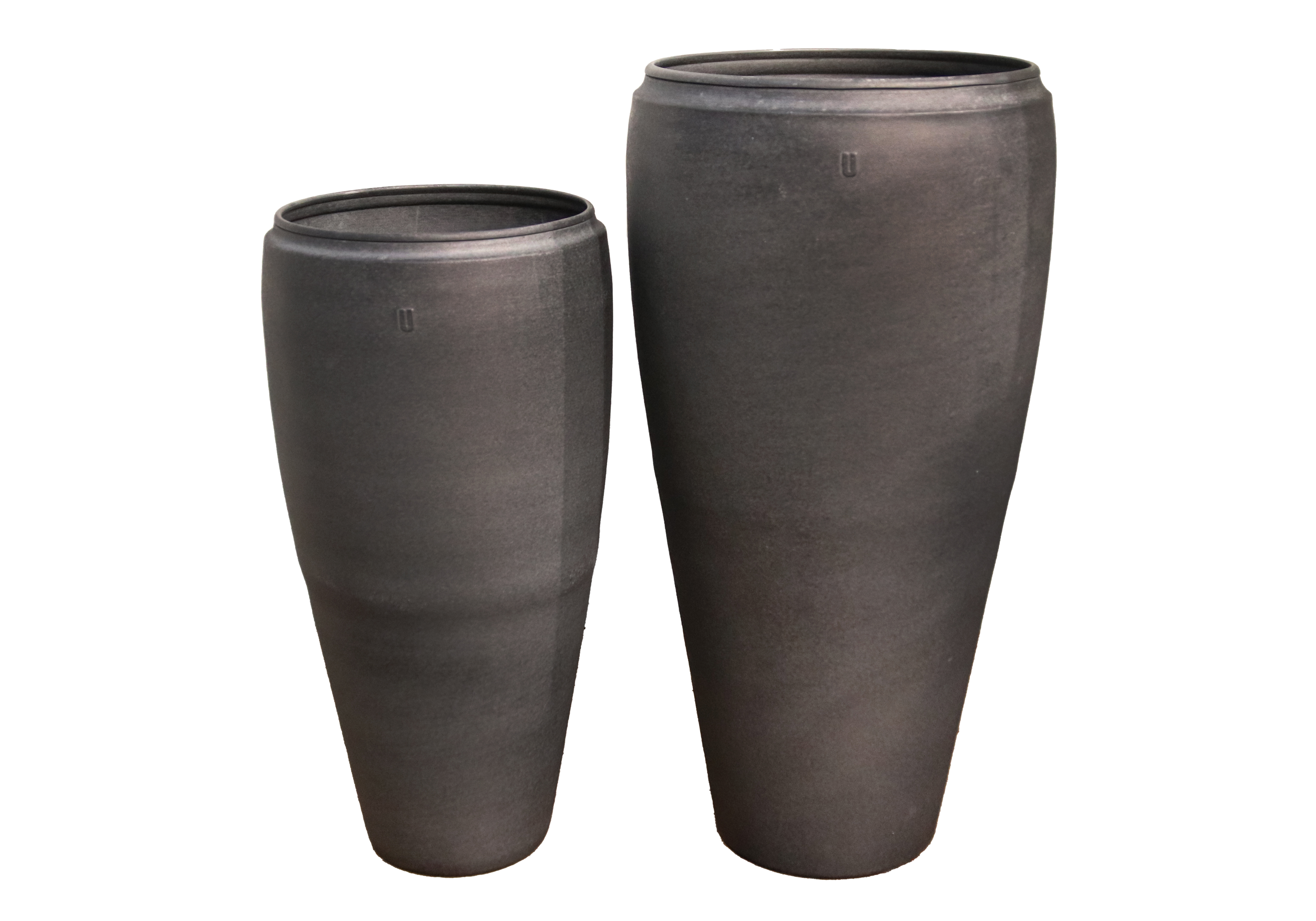 [UC] VASE JAR WITH RIM SET/2 - MATT GRAY