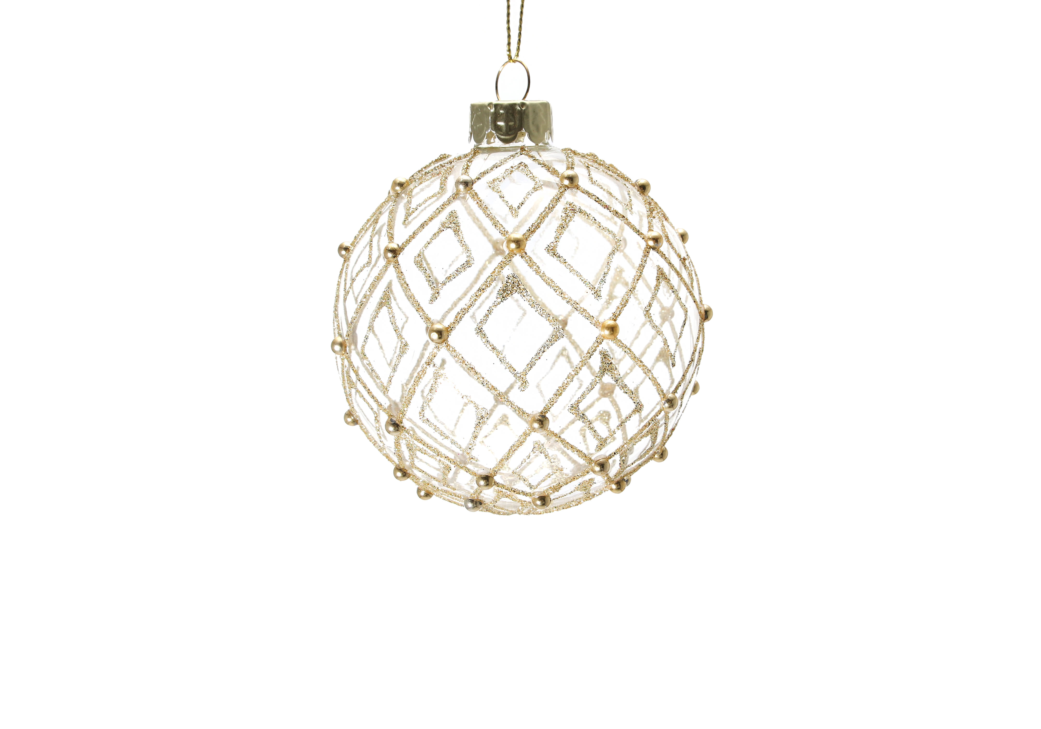 [DF] 격자 데코 볼 - 클리어&골드