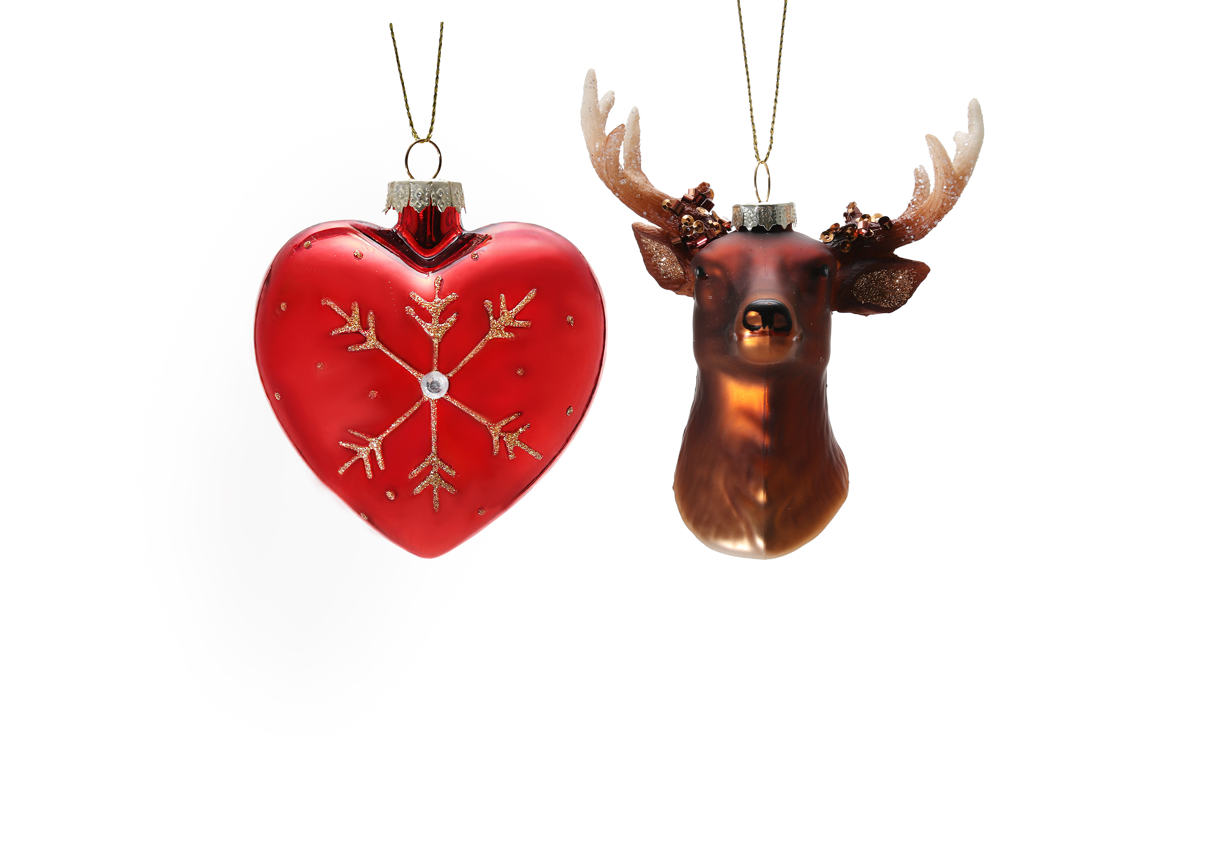 [YQ] 하트&사슴 오너먼트 SET - 멀티