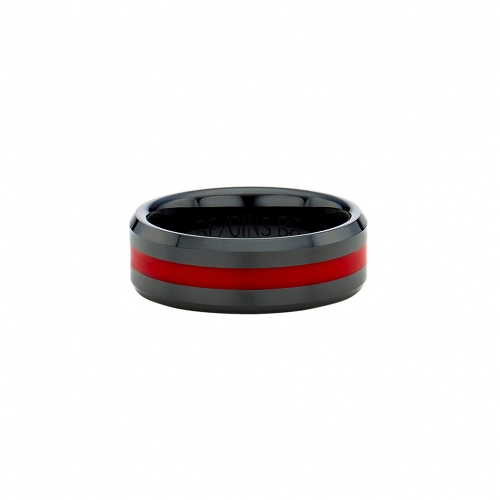 LA LIGNE BLACK RED CERAMIC RING