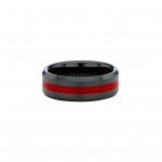 LA LIGNE BLACK RED CERAMIC RING