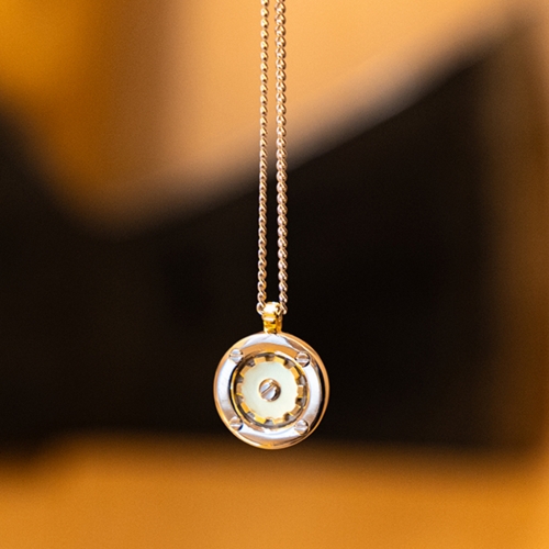 TIME COGWHEEL COIN NECKLACE