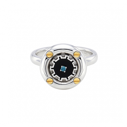 TIME SCREW COGWHEEL COIN RING