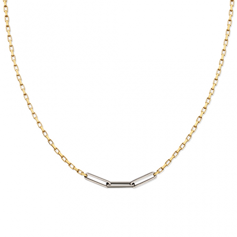 LA LIGNE TWO TONE CLIP CHAIN NECKLACE