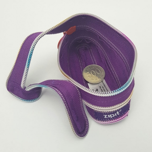 집잇 동전 지갑 지퍼 동전 파우치 - 퍼플