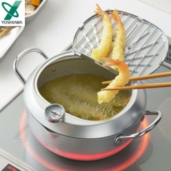 요시카와 미락정3 온도계 내장 튀김냄비 24cm