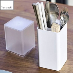 야마자키 주방 타워 스탠드 뚜껑 수저통 조리도구 꽂이 수저 보관함