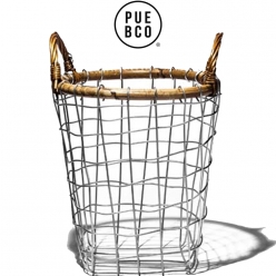 푸에브코 라탄 와이어 바스켓 인테리어 소품 철제 손잡이 바구니 M