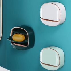 키즈맘 무타공 슬라이드 오픈형 비누 받침대 케이스 트레이 비누곽 뚜껑 홀더