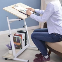 키즈맘 이동식 테이블 소파 사이드 테이블 침대 침실 쇼파 보조책상 각도조절 80x40cm