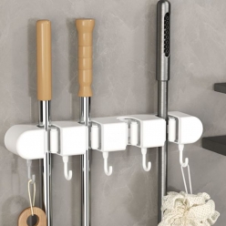 키즈맘 청소도구걸이 다용도 밀대 대걸레 걸레 벽걸이 무타공 접착식