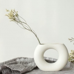 키즈맘 오브제 세라믹 화병 꽃 도자기 유리 꽃병 인테리어 하프문