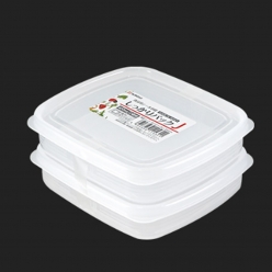 나카야 밀폐용기J 냉장고 정리용기 플라스틱 반찬통 400ml 2개세트