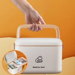 키즈맘 가정용 휴대용 구급함 구급상자 약상자 키트 약통 화이트 S