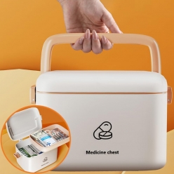 키즈맘 가정용 휴대용 구급함 구급상자 약상자 키트 약통 화이트 L