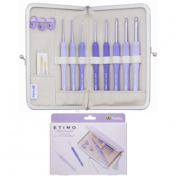 튤립 에티모 라벤더 모사용 코바늘 쿠션그립 무라사키 세트 파우치 포함