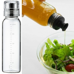 일본 하리오 드레싱보틀 실리콘캡 내열유리 오일소스병 블랙 250ml