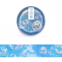 BGM 비지엠 금박 클리어 마스킹테이프 종이테이프 20mm 하늘도감 물거품