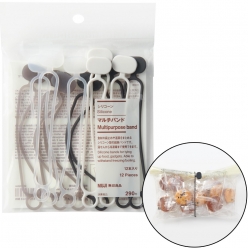 MUJI 무인양품 실리콘 밴드 케이블 정리 다용도 스트랩 12P