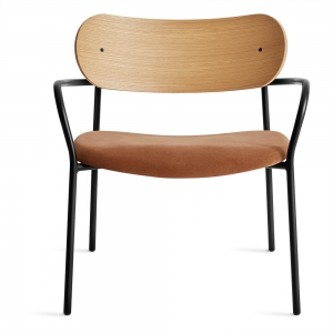 SidebySide Lounge Chair - Copper Velvet + White Oak