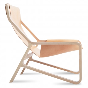 Toro Lounge Chair - White Washed Beech