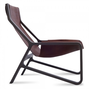 Toro Lounge Chair - Smoke Frame, Chocolate Leather